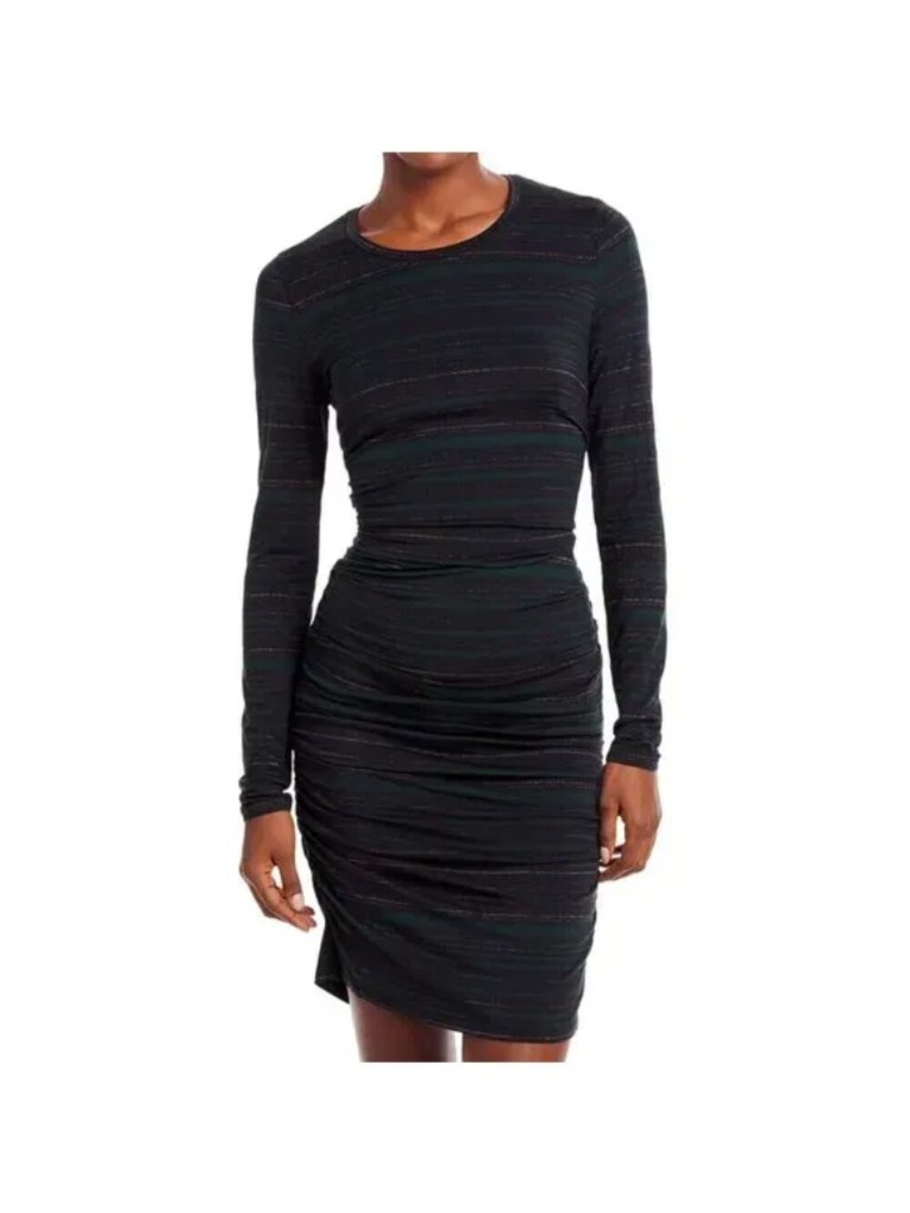 Veronica Beard Daphne Metallic Striped BodyCon Dress, Size Medium